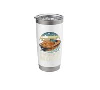 On Motorboating Mode Pontoon Captain Lake Life Pontooning Stainless Steel Insulated Tumbler
