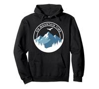 On Mountain Time Hiking Trails Vintage Camping Nature Forest Pullover Hoodie