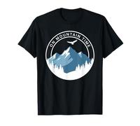On Mountain Time Hiking Trails Vintage Camping Nature Forest T-Shirt