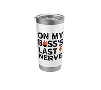 On My Boss's Last Nerve with Lightning Bolt Stainless Steel Insulated Tumbler