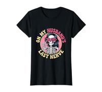 On My Husband's Last Nerve Skeleton Woman Wife T-Shirt