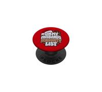 On My Husband's Naughty List Funny Christmas Women Wife PopSockets Adhesive PopGrip