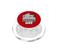 On My Husband's Naughty List Funny Christmas Women Wife PopSockets PopGrip for MagSafe