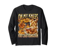 On My Knees Funny Crab Rangoon Meme Bootleg Graphic Long Sleeve T-Shirt