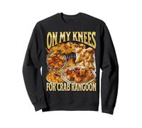 On My Knees Funny Crab Rangoon Meme Bootleg Graphic Sweatshirt