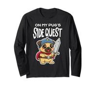 On My Pug's Side Quest Funny Gamer Dog Adventure Long Sleeve T-Shirt