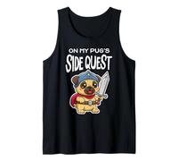 On My Pug's Side Quest Funny Gamer Dog Adventure Tank Top
