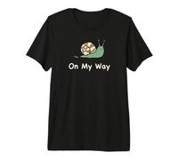 On My Way Funny Procrastination Meme Minimal Snail Premium T-Shirt