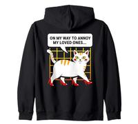 On My Way To Annoy My Loved Ones Cat Humor Zip Hoodie