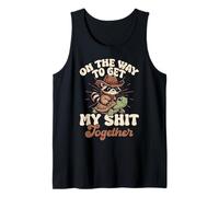 On My Way to Get My Shit Together Funny Racoon & Turtle Cute Tank Top