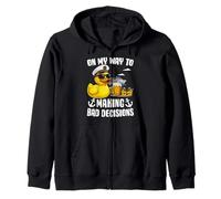 On my way to make bad desicions Funny Cruise Rubber duck Zip Hoodie