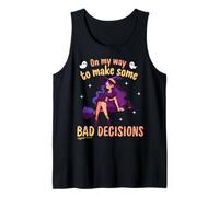 On My Way to Make Some Bad Decisions - Funny Halloween Witch Tank Top