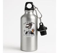 On My Way to Make Some Bad Decisions Water Bottle with Roses and Feathers Gothic Stainless Steel Flask Unique Skull Design Gift for Him or Her Reusable Leakproof for Hot or Cold Drinks - Silver