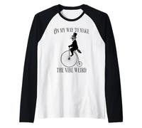 On My Way to Make The Vibe Weird, Bike Riding Raccoon Raglan Baseball Tee