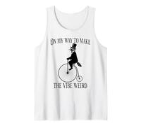 On My Way to Make The Vibe Weird, Bike Riding Raccoon Tank Top