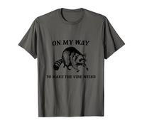 On My Way To Make The Vibe Weird Vintage Funny Raccoon T-Shirt