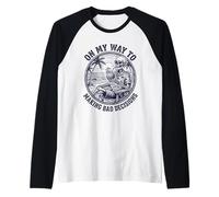 On My Way to Making Bad Decisions Funny Skeleton Raglan Baseball Tee