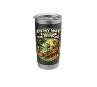 On My Way to Making Bad Decisions Skeleton Tropical Beach Stainless Steel Insulated Tumbler