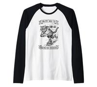 On My Way to Making Bad Decisions Tabby Cat Funny Raglan Baseball Tee