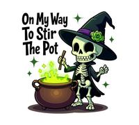 On My Way To Stir The Pot Charms for Kindle for Phone, Dust Plug Charm 1.5 Inches Funny Skeleton, Drama, Attitude, Witch Lightning/Type C Charging Port Acrylic Material Accessories for E-Reader, Gifts