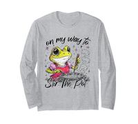 On My Way to Stir The Pot Frog Meme Sarcastic Sayings Women Long Sleeve T-Shirt
