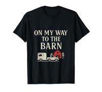 On My Way to the Barn Equestrian Horse Trailer T-Shirt