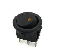 ON/OFF 20A 12V Round Rocker Dot Switch LED Light Luminescence Toggle Switches Latching 10Pcs(Yellow 5PCS)