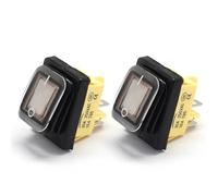 ON OFF 30A 12V 24V LED Heavy Duty 4 Pin Snap In DPST IP67 Sealed T85 Auto Boat Marine Toggle Rocker Switch 4Pcs(White LED)