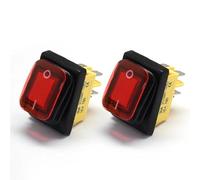 ON OFF 30A 12V 24V LED Heavy Duty 4 Pin Snap In DPST IP67 Sealed T85 Auto Boat Marine Toggle Rocker Switch 4Pcs(Red LED)