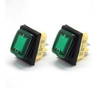 ON OFF 30A 12V 24V LED Heavy Duty 4 Pin Snap In DPST IP67 Sealed T85 Auto Boat Marine Toggle Rocker Switch 4Pcs(Green LED)