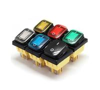 ON OFF 30A 12V 24V LED Heavy Duty 4 Pin Snap In DPST IP67 Sealed T85 Auto Boat Marine Toggle Rocker Switch IDGTTLDF(Red LED)