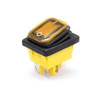 On Off 30A/250V Heavy Duty 4 Pin IP67 Sealed T85 Auto Boat Marine Toggle Rocker Switch With LED 12V 220V 30x22 5Pcs(Yellow,12V)