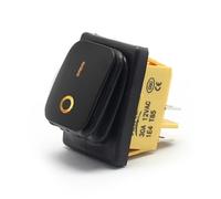 On Off 30A/250V Heavy Duty 4 Pin IP67 Sealed T85 Auto Boat Marine Toggle Rocker Switch With LED 12V 220V 30x22 5Pcs(Black Paint Yellow,24V)