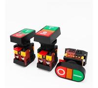 ON-OFF APBB-22N Two Position Round Rectangle Head Shape 22mm 25mm 30mm Push Button Switch 1Pcs(22mm Round,AC380V)