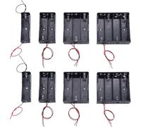 On/Off Boat Rocker Switch 10Pcs Latching Square Rocker Switch ON/Off 2Pin with Wires + 8PCS Battery Holder Case in Series Double 1/2/3/4 Slots 3.7V with Wire Leads
