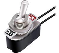 On/Off Boat Rocker Switch 3Pcs Momentary Toggle Switch Heavy Duty Rocker Switch with Waterproof Boot Cap and Wires + Mini Toggle Rocker Switch 2 Pin ON/Off Latching SPST Heavy Duty with 5''Leads