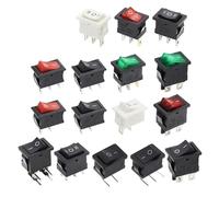 ON-OFF KCD1 15 * 21mm 2Pin Ship Type Switch 6A 250V 10A 125V 15X21 Rocker Power Switch 10pcs(3Pin White)