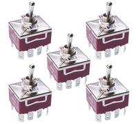 On-Off Latching Toggle Switch 250V 15A 4PST Electronics DIY Auto Automotive (Pack of 5)