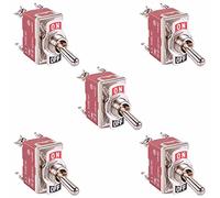 On-Off Latching Toggle Switch Screw Terminals 250V 15A DPST Electronics DIY Auto Automotive (Pack of 5)
