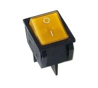 On/Off Mini Boat Rocker Toggle Switch,1 Pcs High Current KCD4 LED Light Illuminated DPST ON-Off 4 Pin Snap-In 20A/250V 25A/125V AC(Yellow Light)