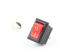 On/Off Mini Boat Rocker Toggle Switch,10 Pcs 2 Pin 10x15mm Push Button Switch SPST 3A 250V AC KCD11 Snap-in On/Off Boat Black Red White Gray(Red)