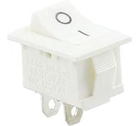 On/Off Mini Boat Rocker Toggle Switch,1PCS KCD1 2PIin 3Pin Boat Car 6A/10A 250V/125V AC Red Yellow Green Blue Black Button KCD1(White 2pin Onoff)