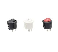 On/Off Mini Boat Rocker Toggle Switch,1Pcs Self-Locking Round Type Switch AC 6A/250V 10A/125V 2P ON-Off SPST 2 Pin Circle(Red)