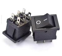 On/Off Mini Boat Rocker Toggle Switch,5 PCS KCD1 ON-Off-ON ON-ON Power Switch Boat 6Pin 2/3 Position 21X15mm DPDT Black White Push Button 6A/250VAC 10A/125VAC(6Pin 2 Position)