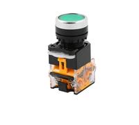 ON-OFF Momentary/Latching Push Button Switch 22mm 4 Screws Circular Small Size Flat Round Panel Cutout LA38-11BN LA38-11BNZS(Green,Self-locking)