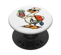 On Off Nurse Duck Funny Blood Pressure Cuff Graphic PopSockets Adhesive PopGrip