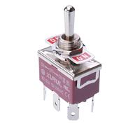 (On)-Off-(On) DPDT Toggle Switch 250V AC 15A Missile Style Car Dash Metal