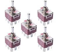On-Off-On Latching 3PDT Toggle Switch 250V AC 15A 3 Pole (Pack of 5)