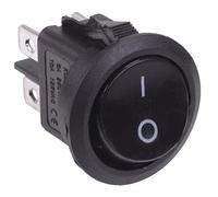 On-Off Round Rocker Switch DPST 230V 20mm 4 Terminals Snap In Mounting DIY Hobby Electronics Automotive