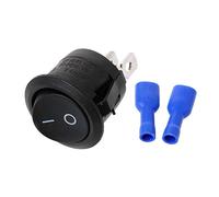 On/Off Round Switch + Female Crimp Connectors Car Boat Push Button Switch On Off Waterproof Momentary Led Control Lever Handle Start Stop Dimmer Detector Sensor Toggle